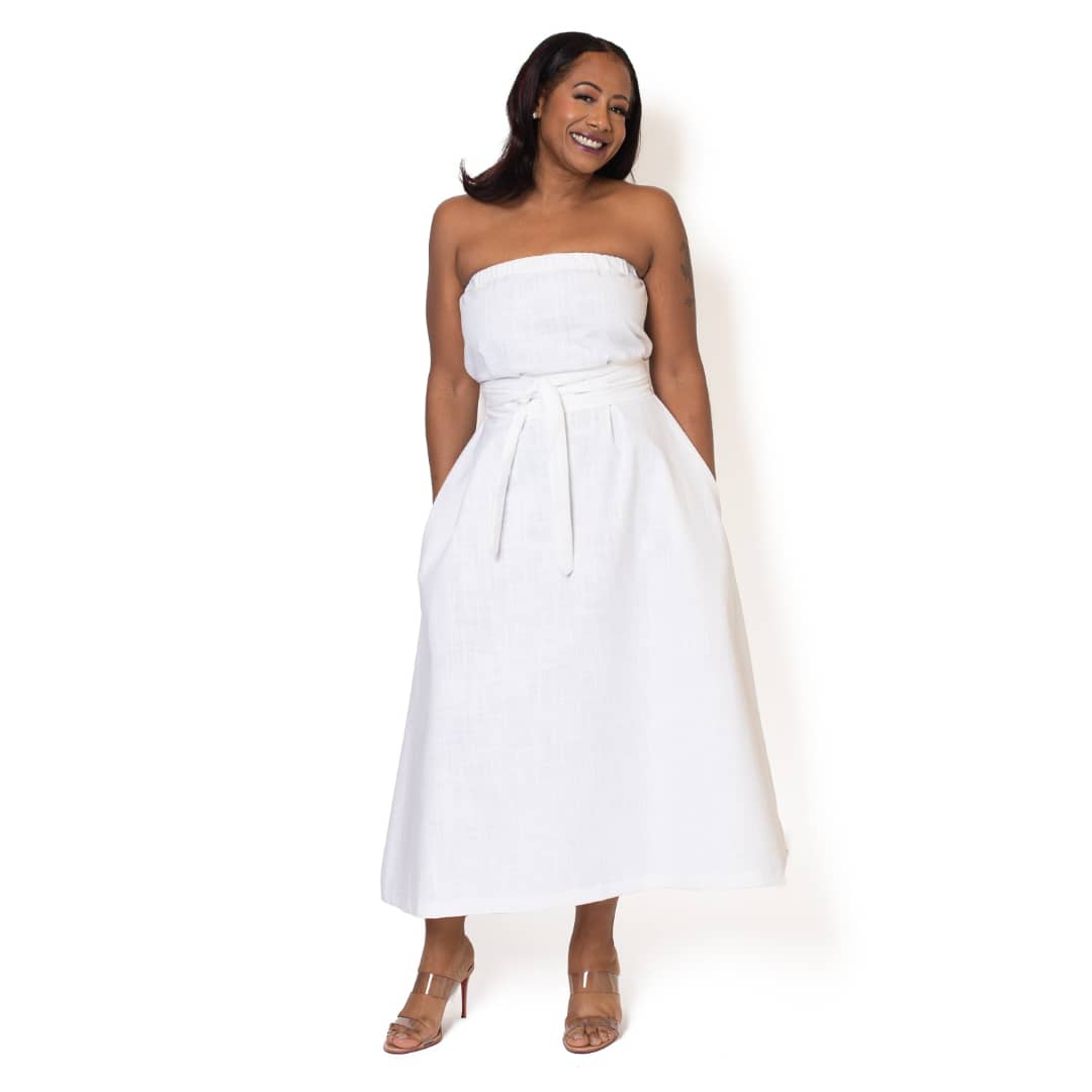 Long white dress for women