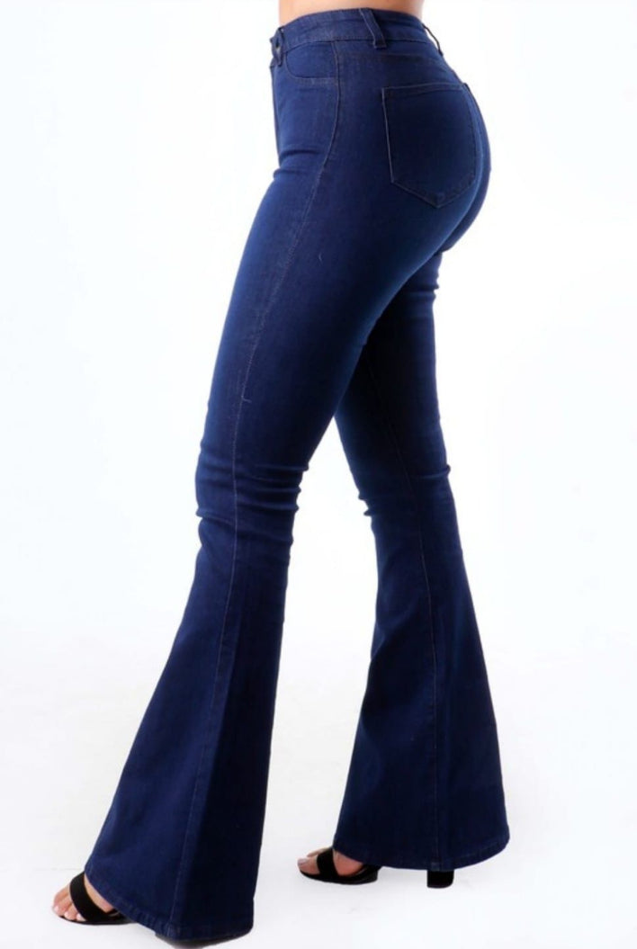 female blue stock jean
