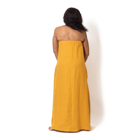 Long dress mustard color